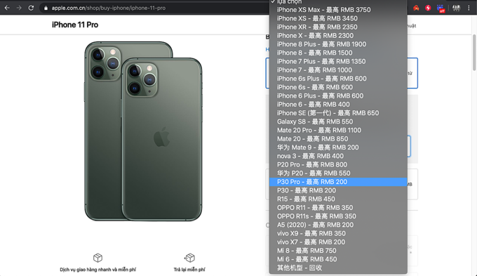 Apple định giá Huawei P30 Pro 28 USD
