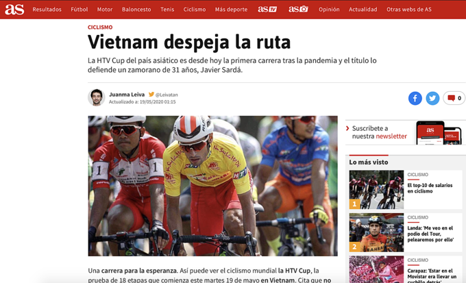 Báo Tây Ban Nha ca ngợi cuộc đua xe đạp xuyên Việt